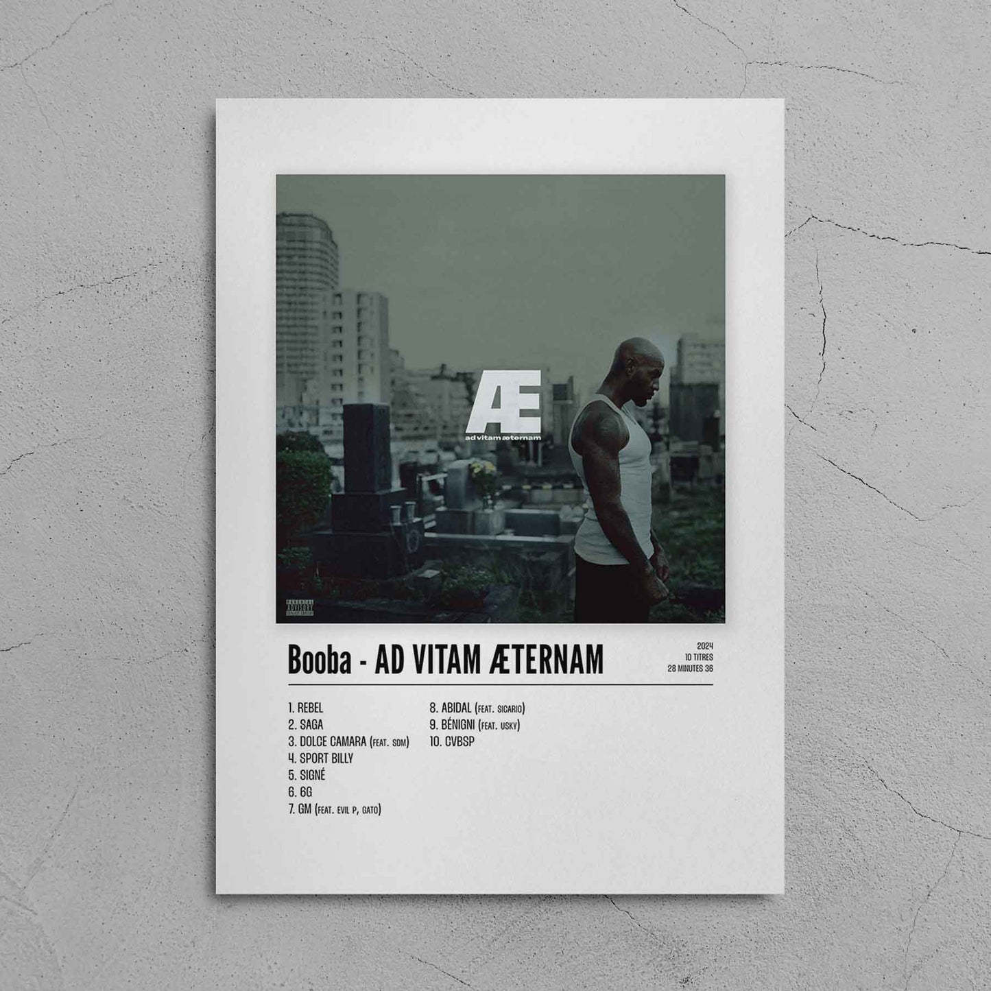 Poster Booba - AD VITAM ÆTERNAM - #2 - Top Frame