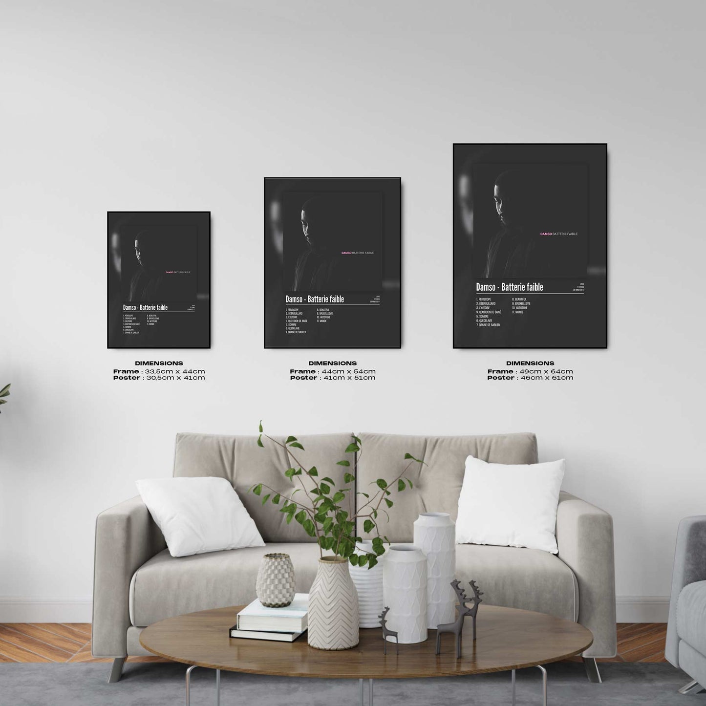 Poster Damso - Batterie faible - Top Frame