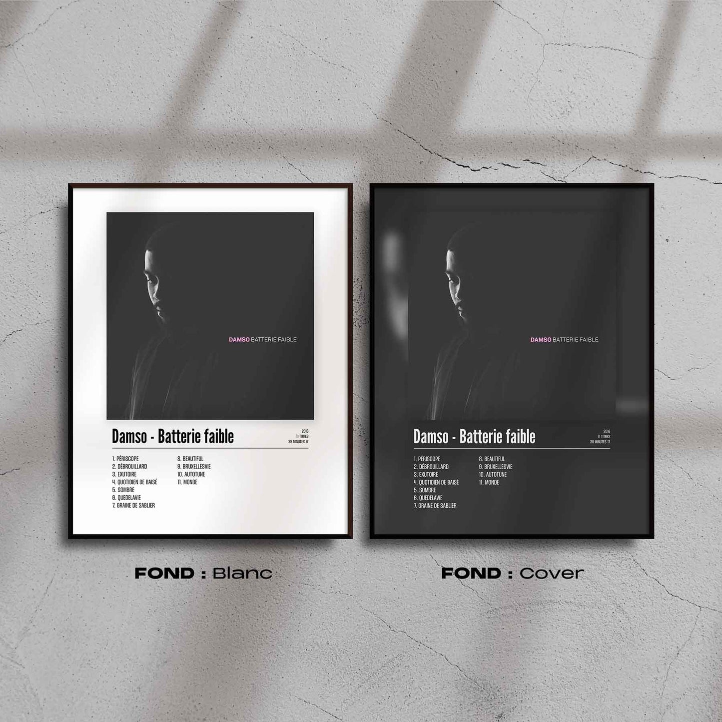 Poster Damso - Batterie faible - Top Frame