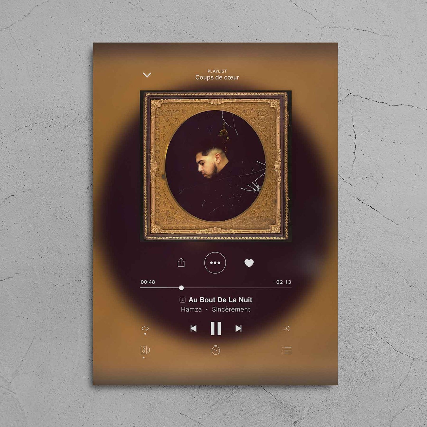 Poster Hamza - Sincèrement - Au Bout De La Nuit - Top Frame