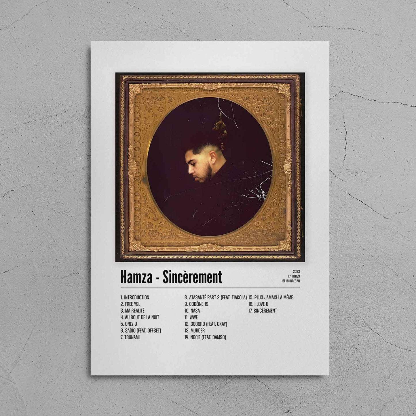 Poster Hamza - Sincèrement - Top Frame