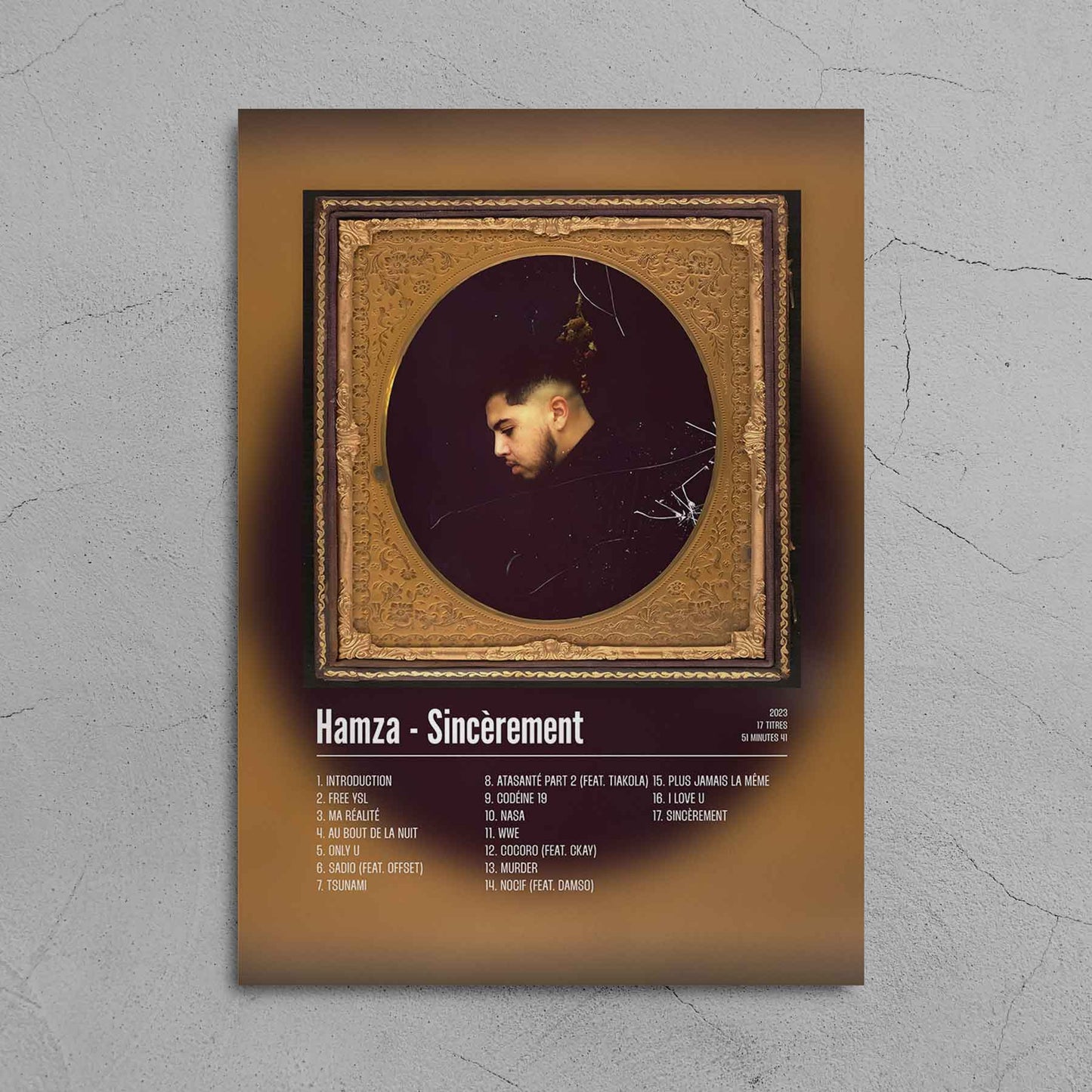 Poster Hamza - Sincèrement - Top Frame