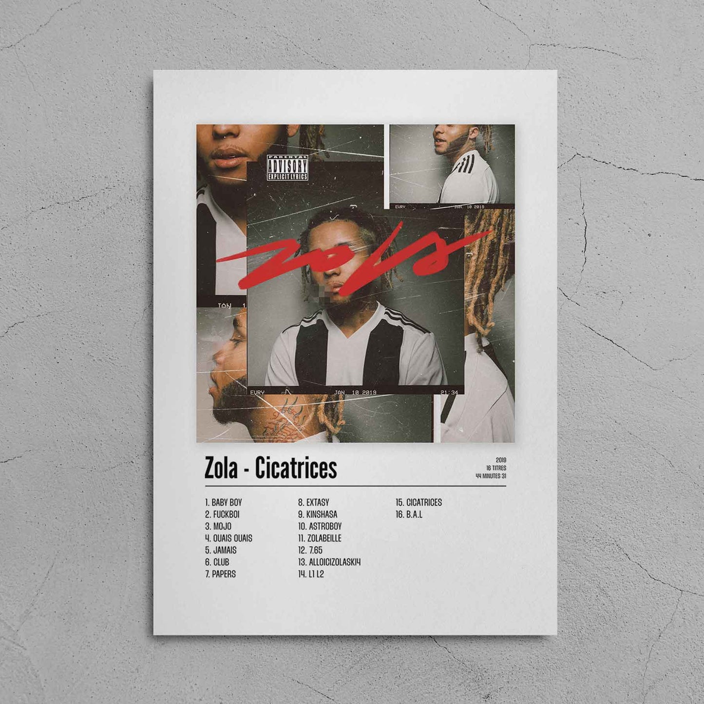 Poster Zola - Cicatrices - Top Frame