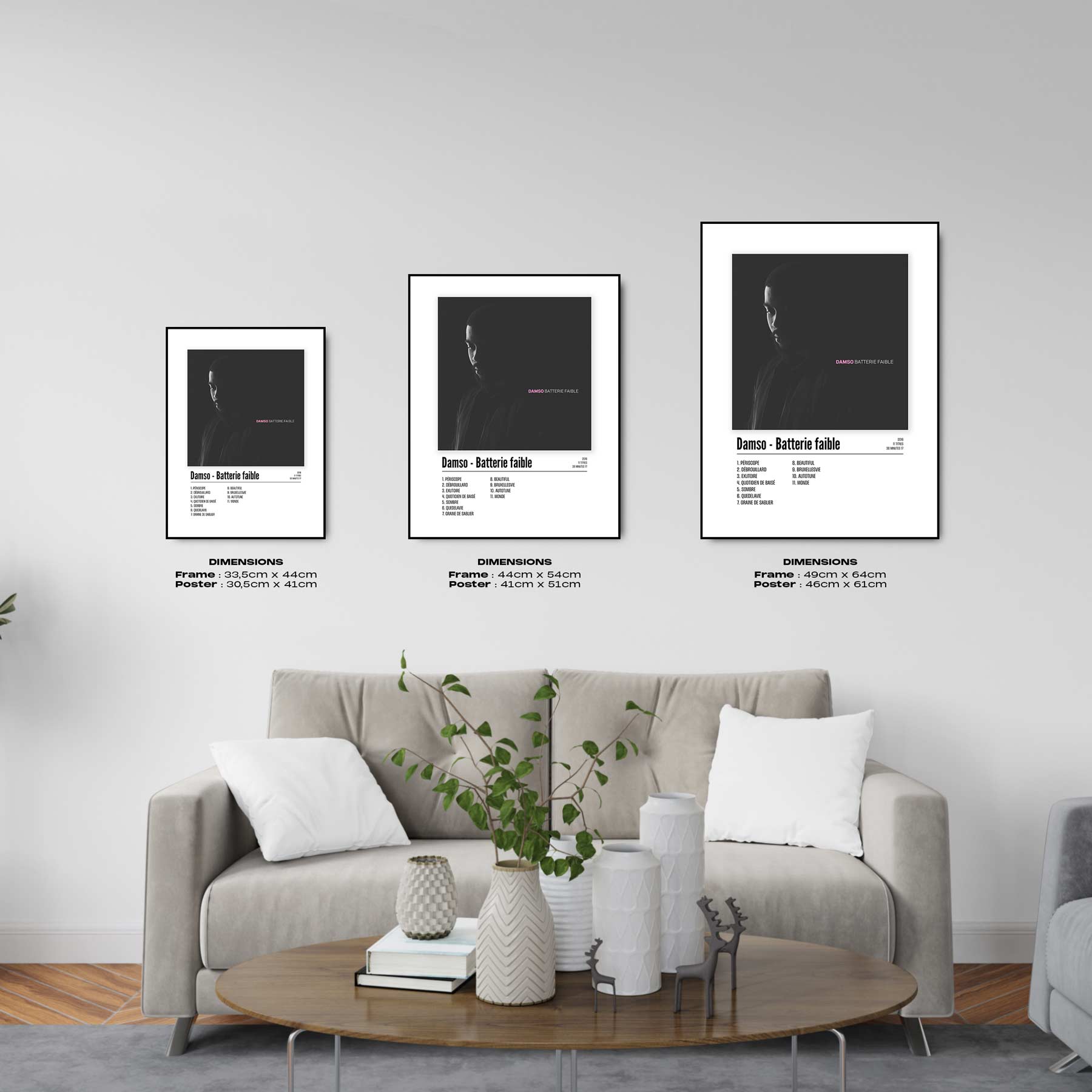 Poster Damso - Batterie faible - Top Frame