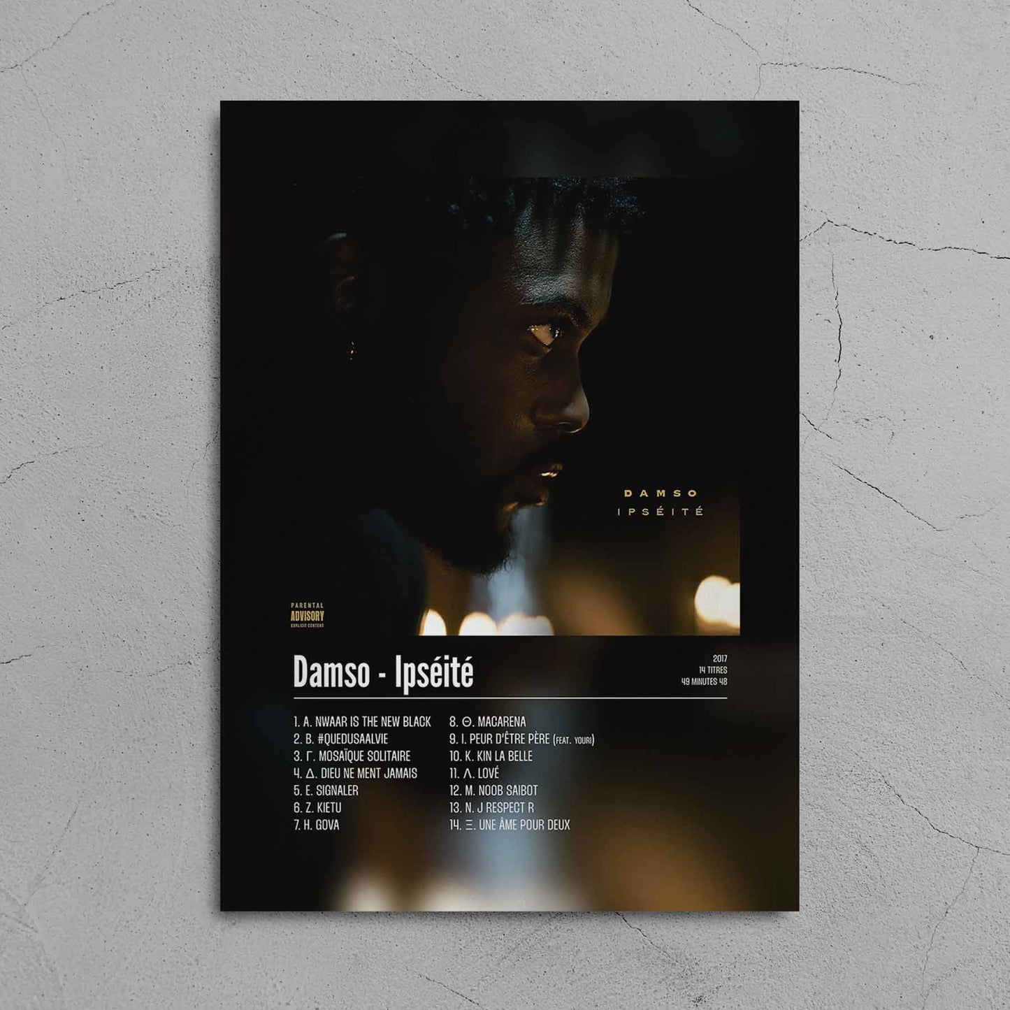 Poster Damso - Ipséité - Top Frame