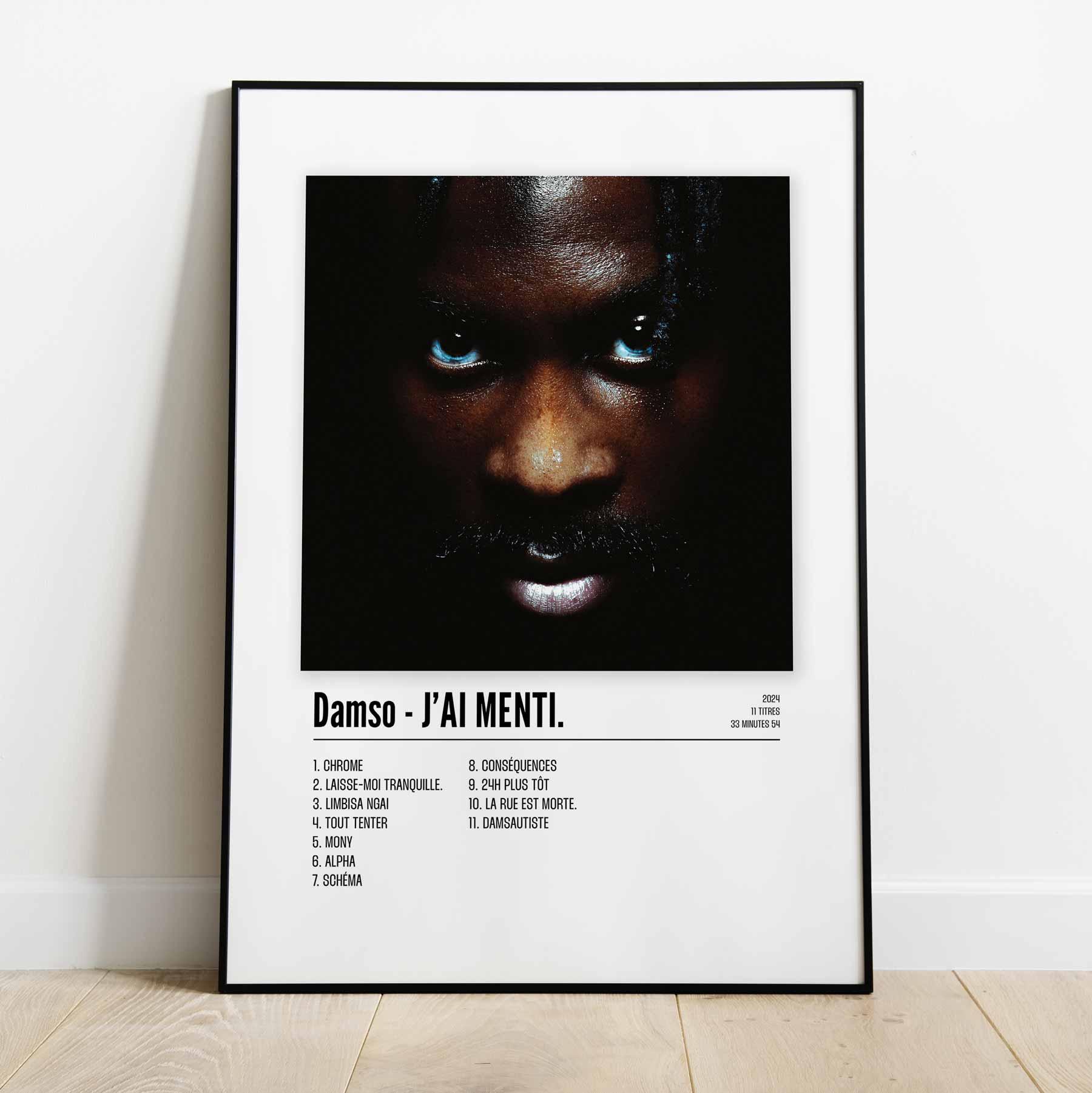 Poster Damso - J'AI MENTI. - Top Frame