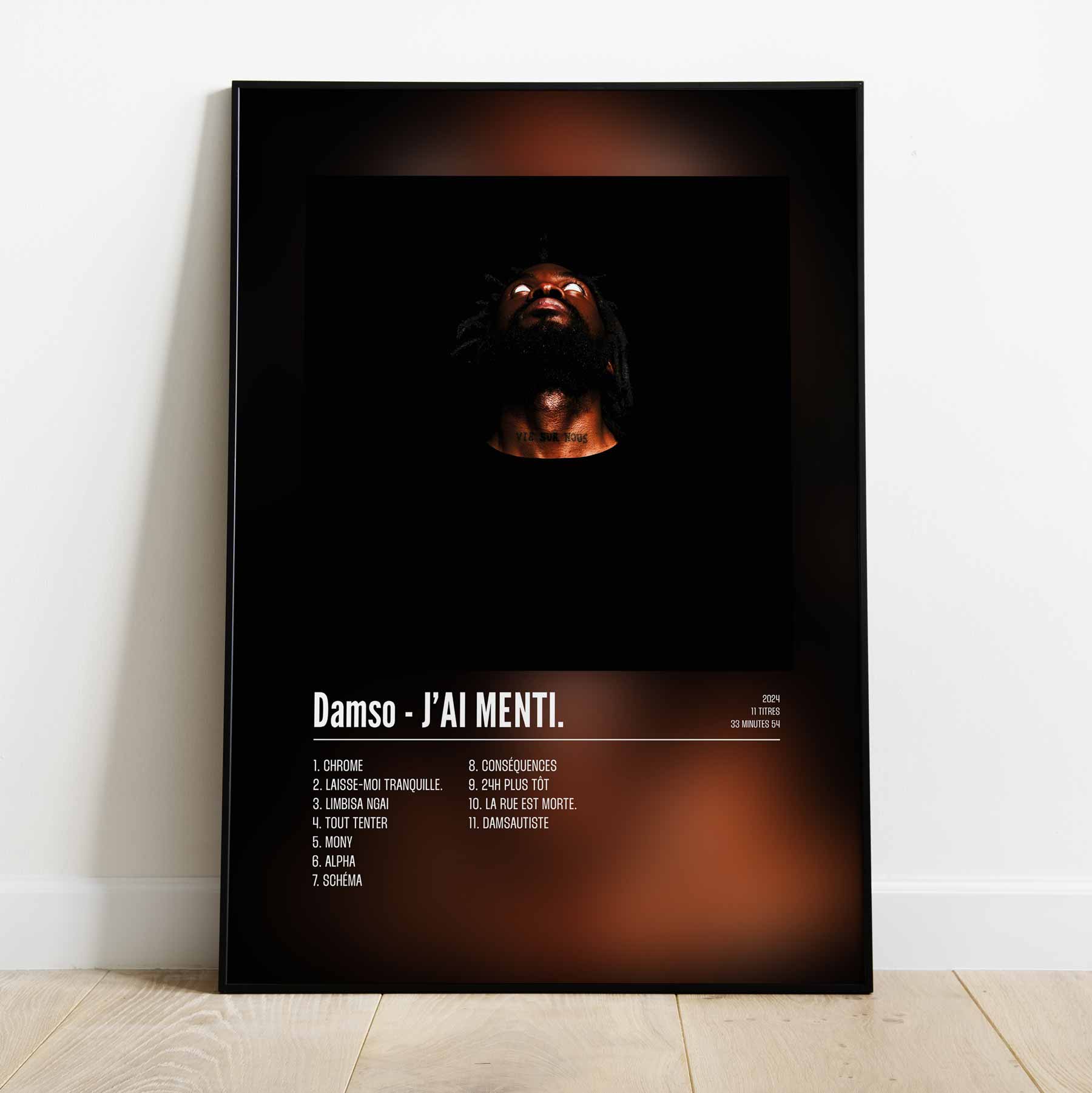 Poster Damso - J'AI MENTI. - Top Frame