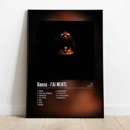 Poster Damso - J'AI MENTI. - Top Frame