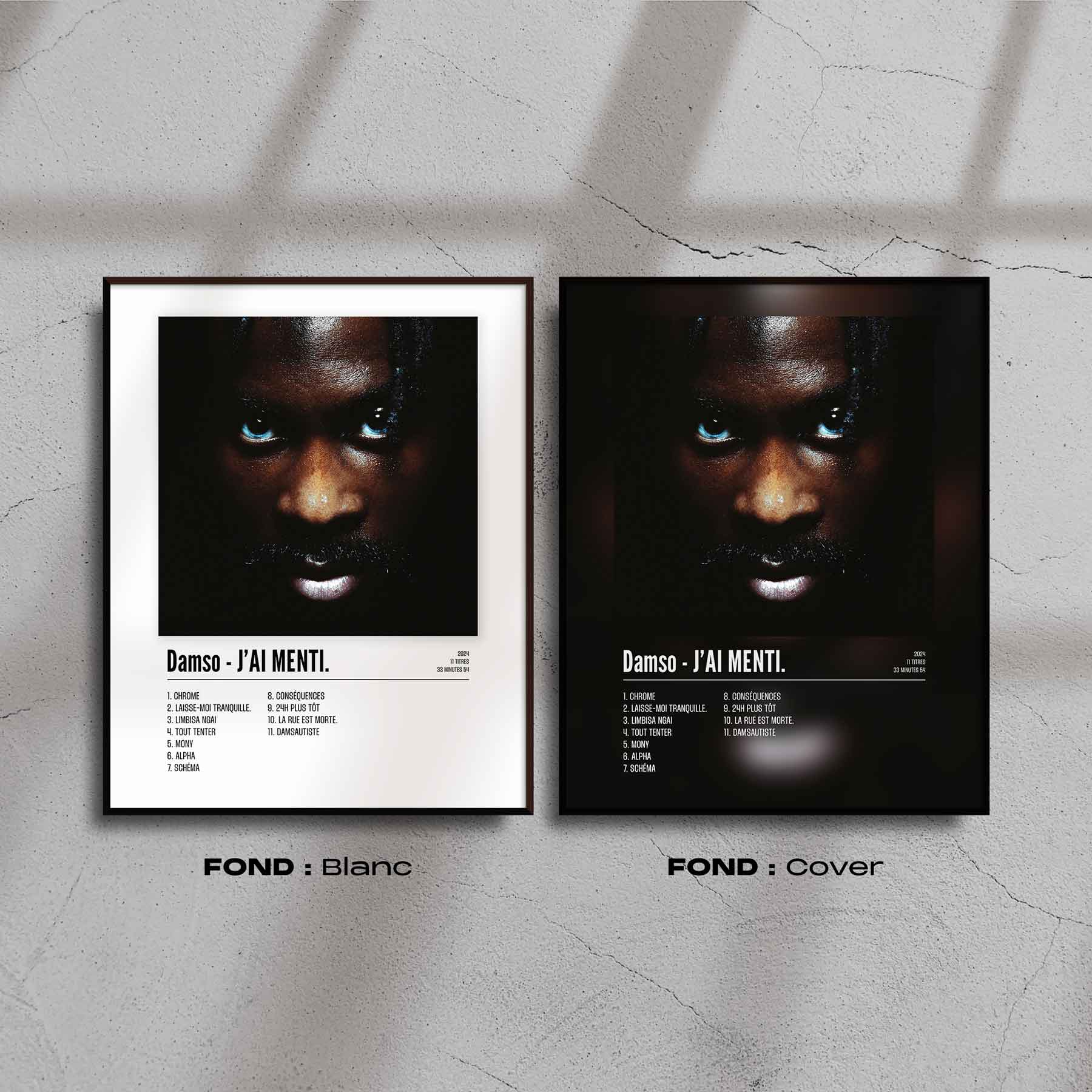 Poster Damso - J'AI MENTI. - Top Frame