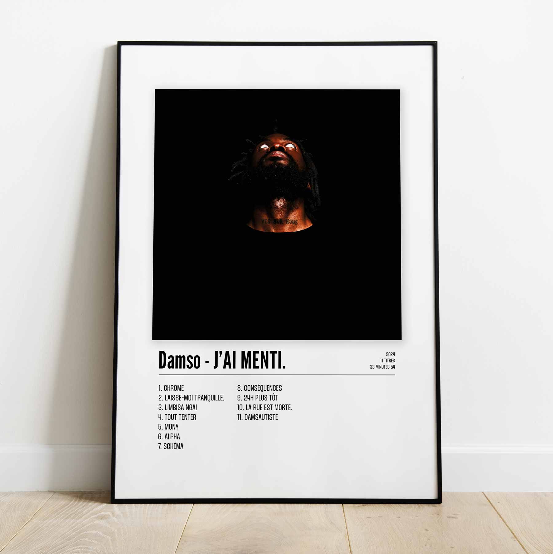 Poster Damso - J'AI MENTI. - Top Frame