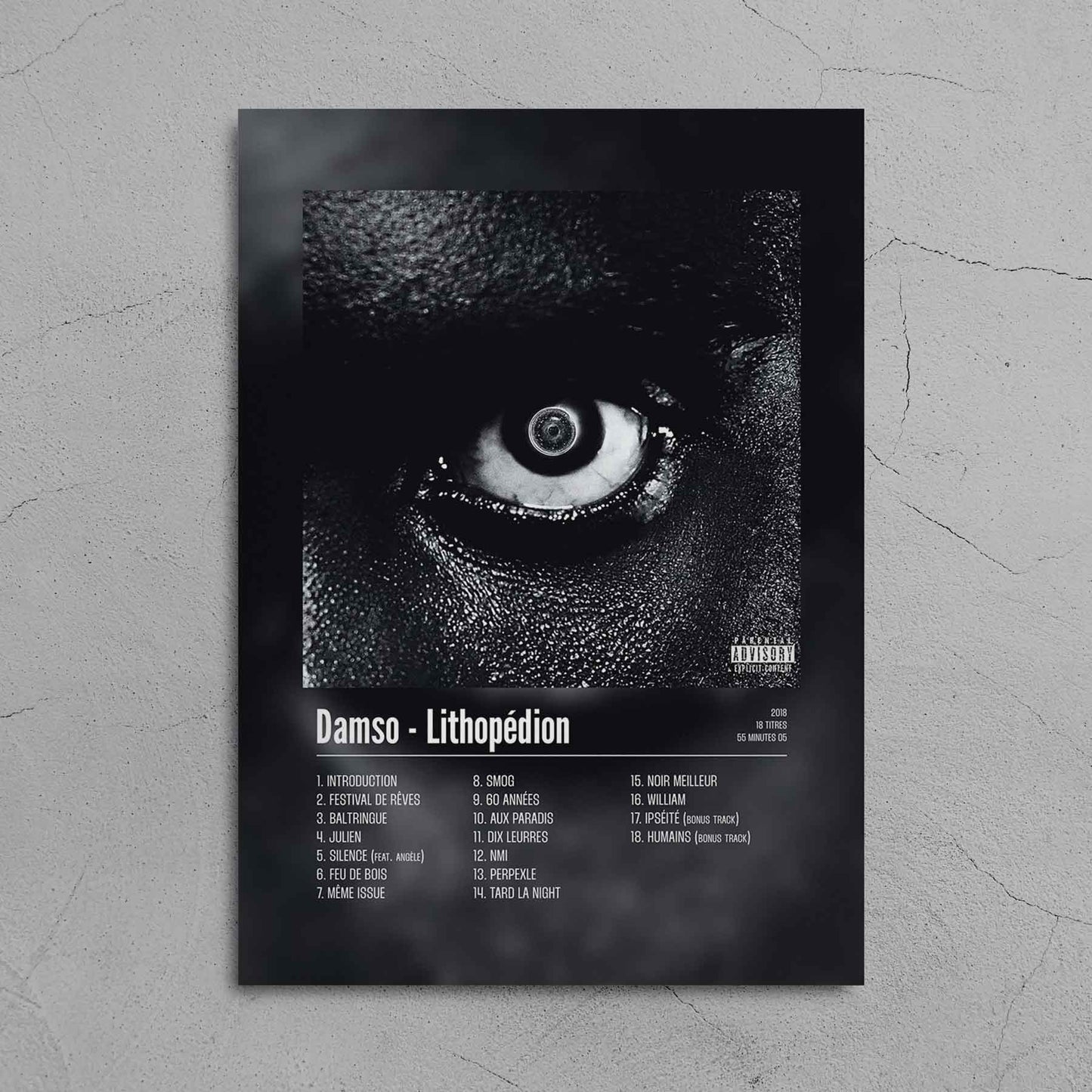 Poster Damso - Lithopédion - Top Frame