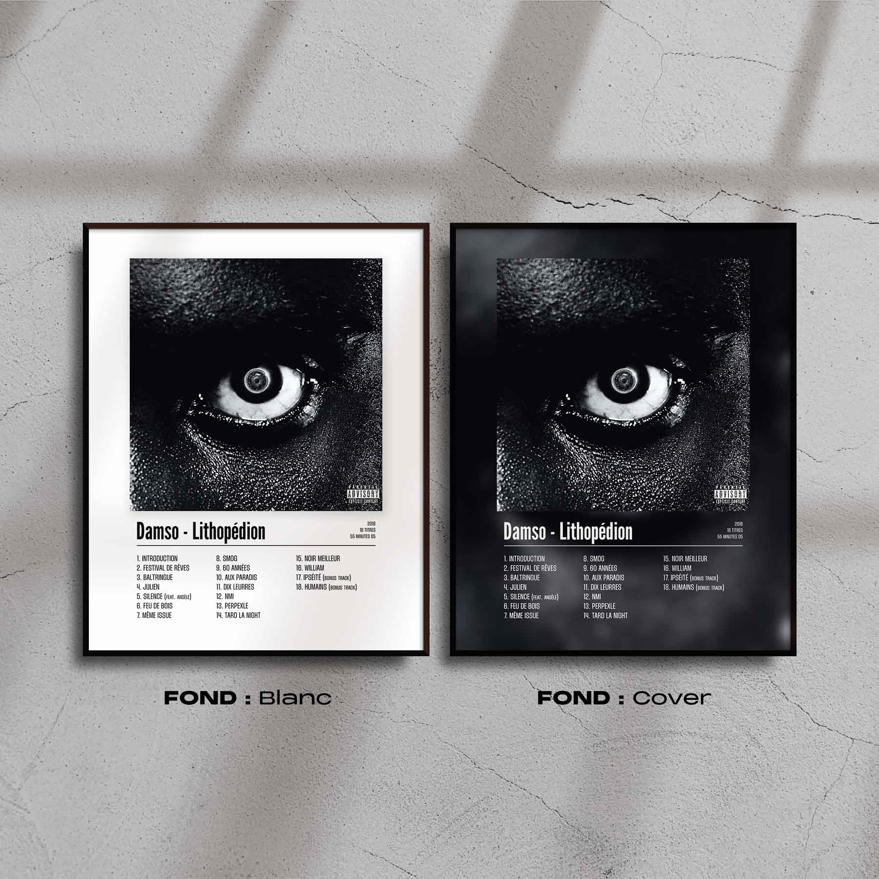 Poster Damso - Lithopédion - Top Frame