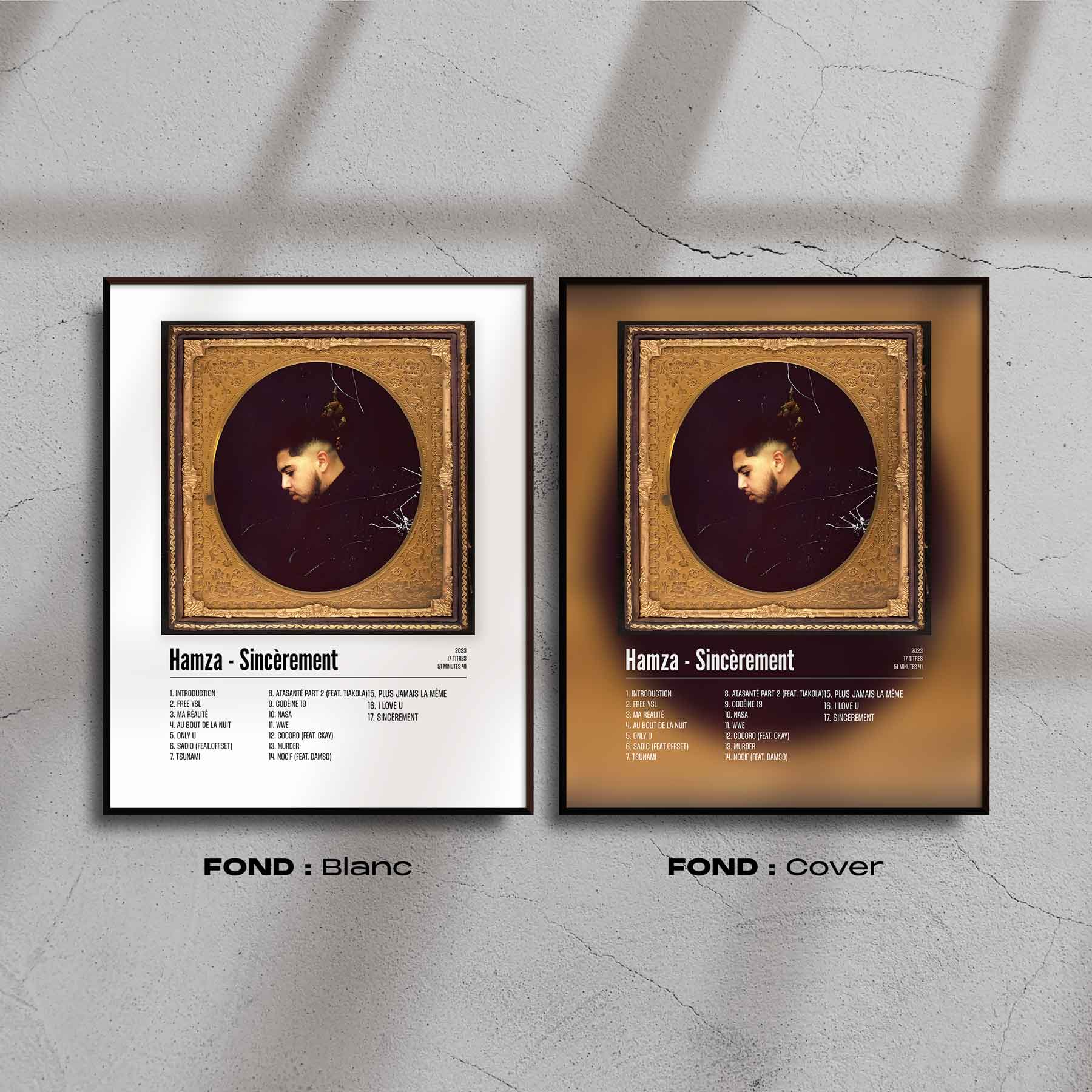 Poster Hamza - Sincèrement - Top Frame