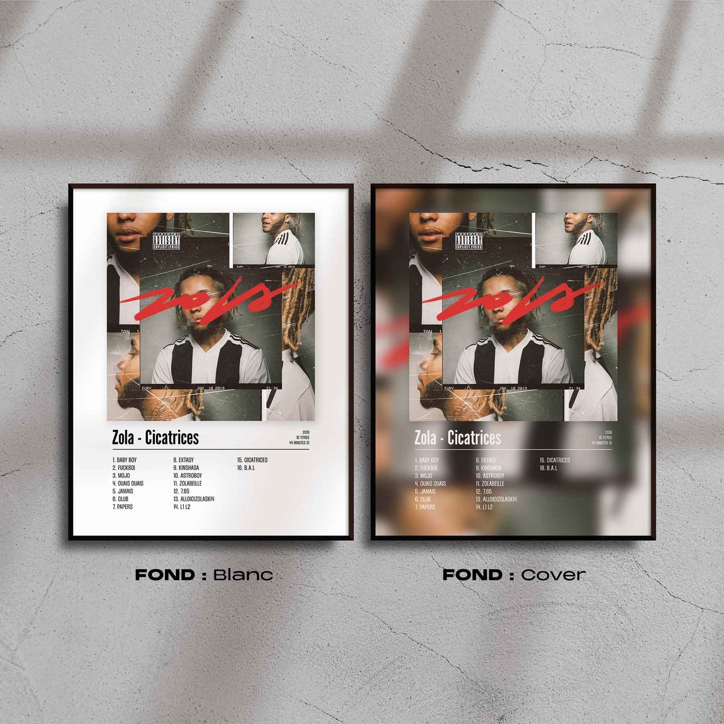 Poster Zola - Cicatrices - Top Frame